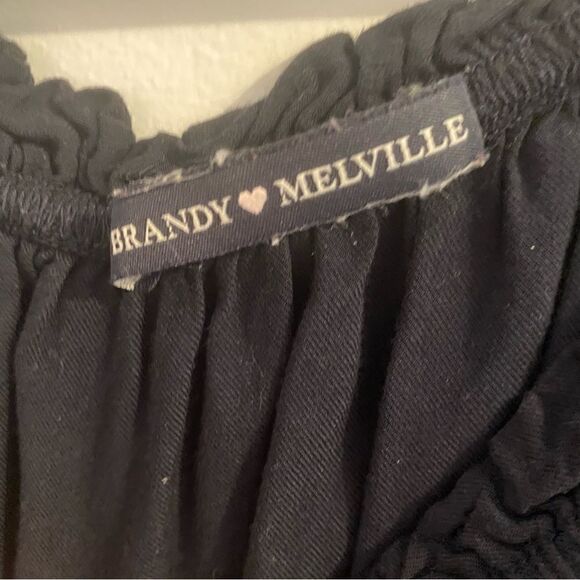 BRANDY Melville Off the Shoulder Black Long Sleeves Top • One Size - Picture 5 of 5